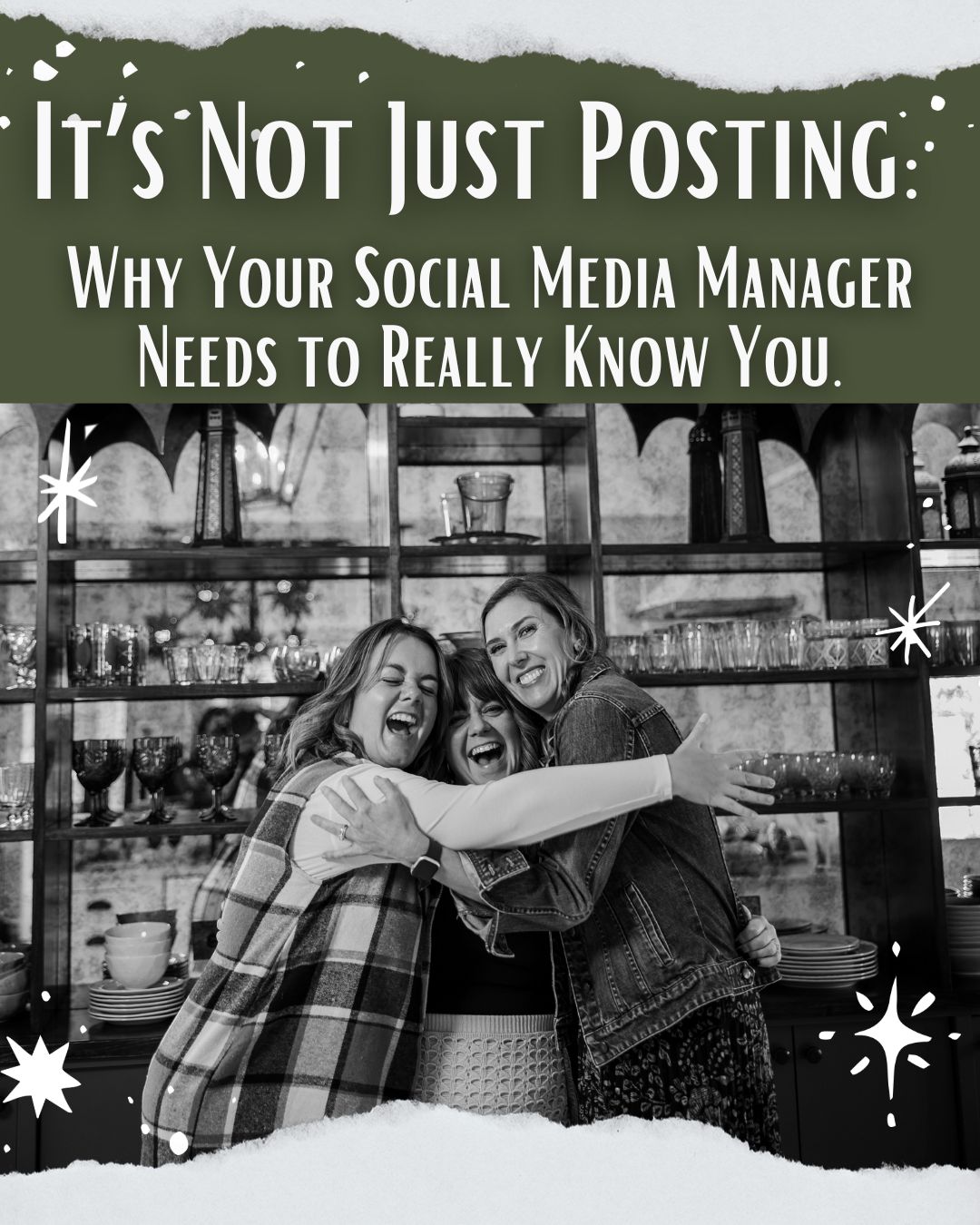 friends and coworkers hugging and smiling