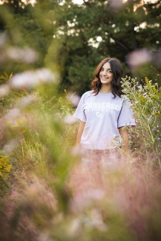 norfolk botanical gardens senior photo session wildflower patch