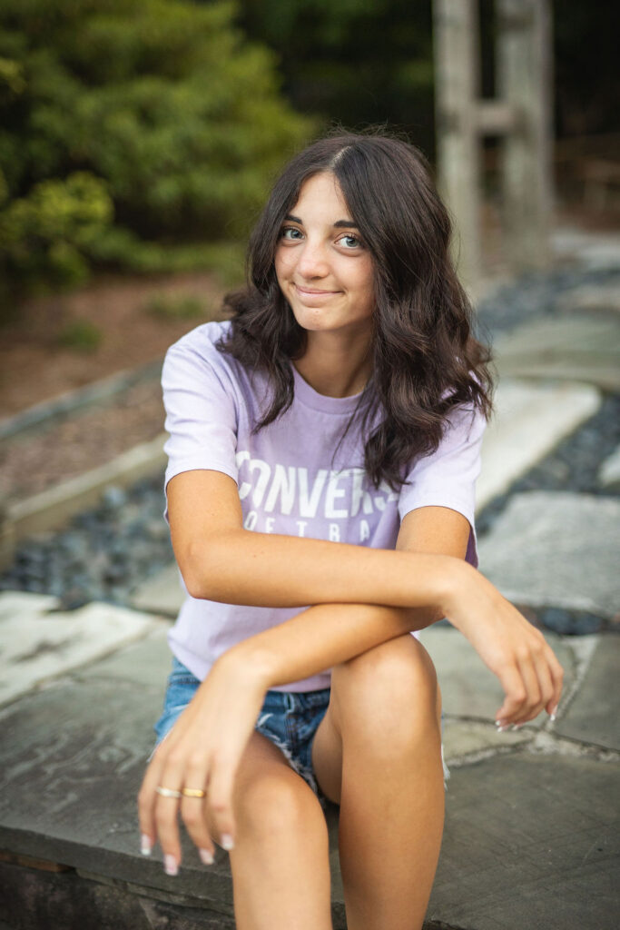 norfolk botanical gardens senior photo session wildflower patch