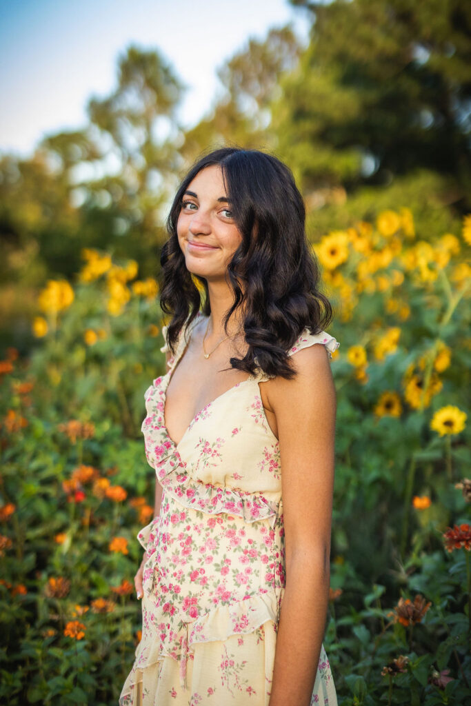 norfolk botanical gardens senior photo session wildflower patch